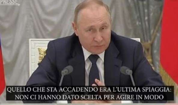 Putin che parla agli oligarchi russi